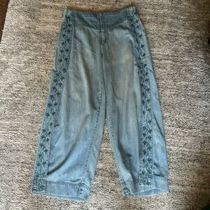 Pilcro chambray wide leg pants